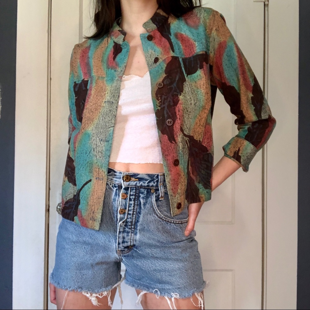 Hand Painted Watercolor Denim Jacket 🍂